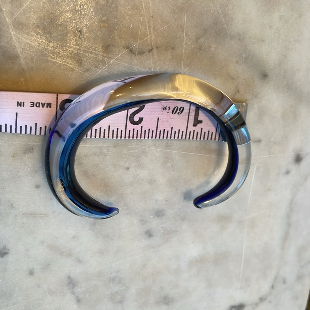 Vintage Stamped Art Glass Cuff Style Bracelet - Picture 6 of 7
